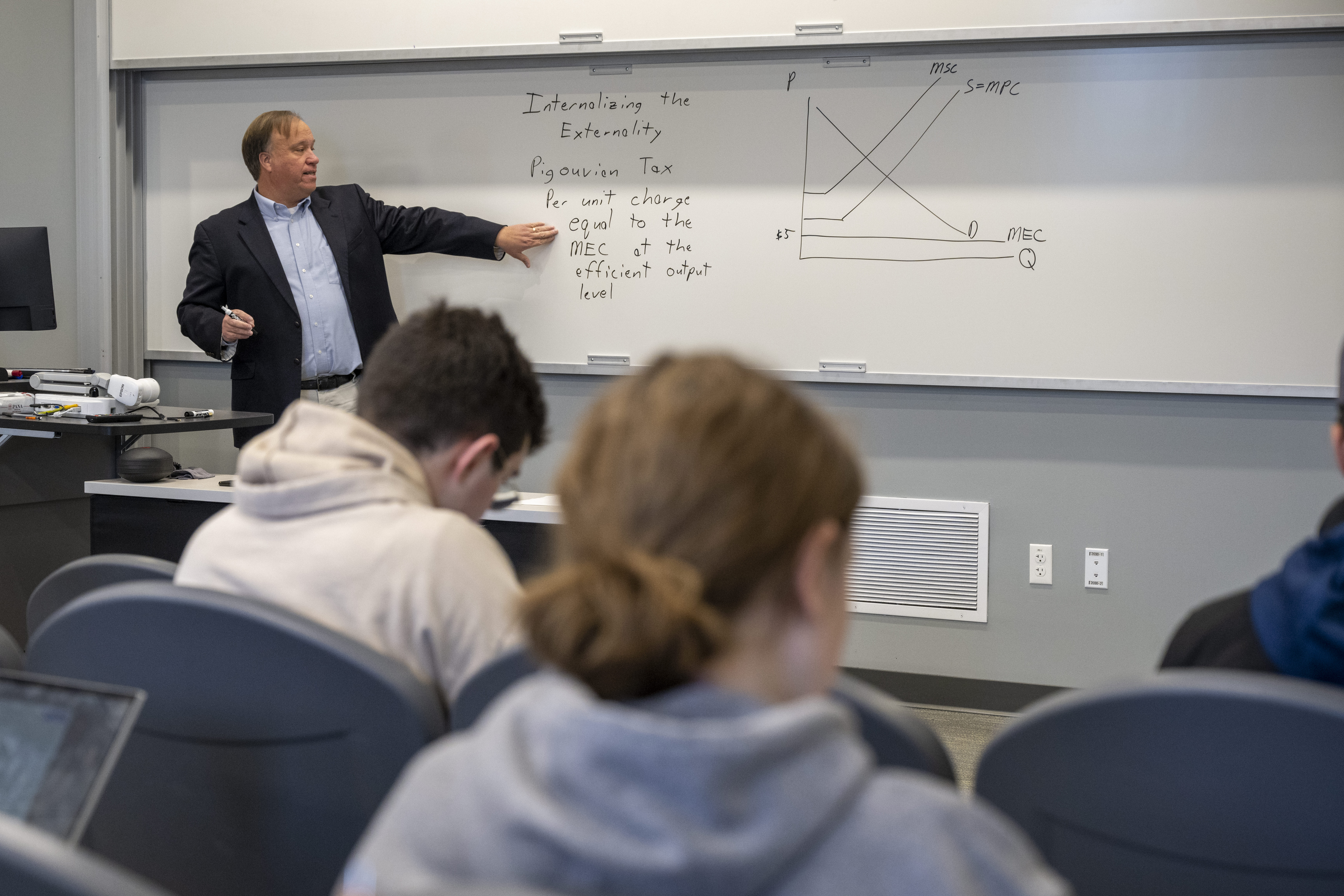 professor teaching economics